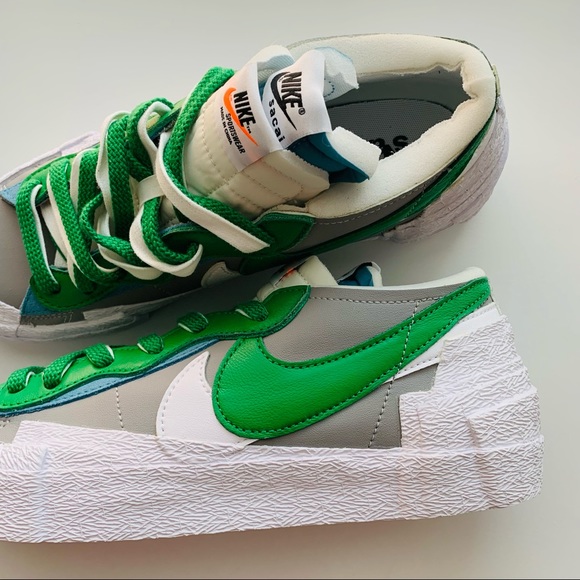 Nike Blazer Low sacai Medium Grey Classic Green - Picture 5 of 9